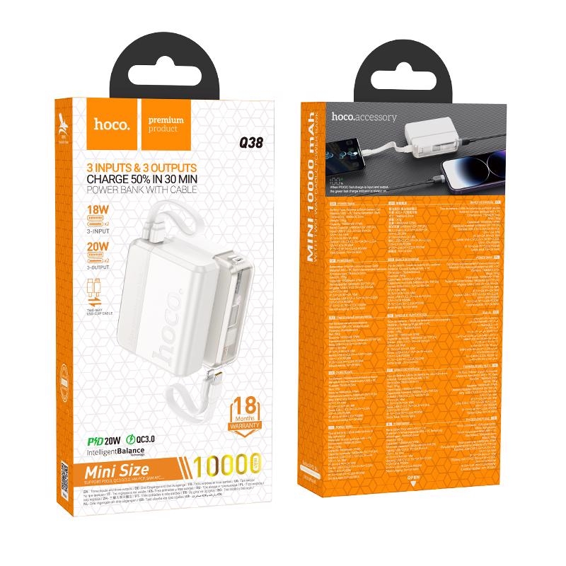 Excellent PD20W powerbanka s obousměrným kabelem 10000mAh (42ks/krt)