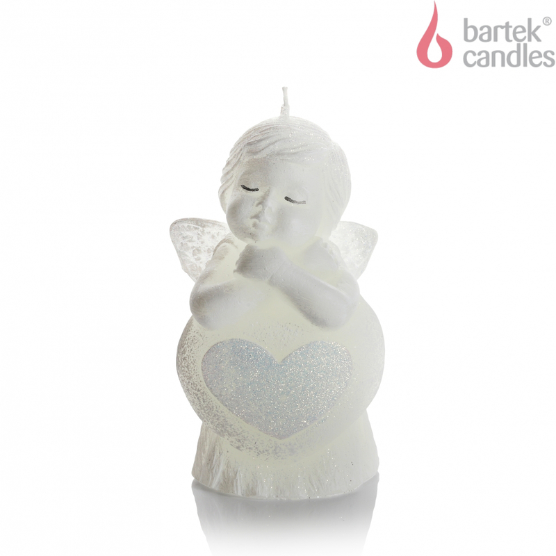 Bartek Svíčka figurka 200g 120 Angel & Heart bílá (12ks/krt)