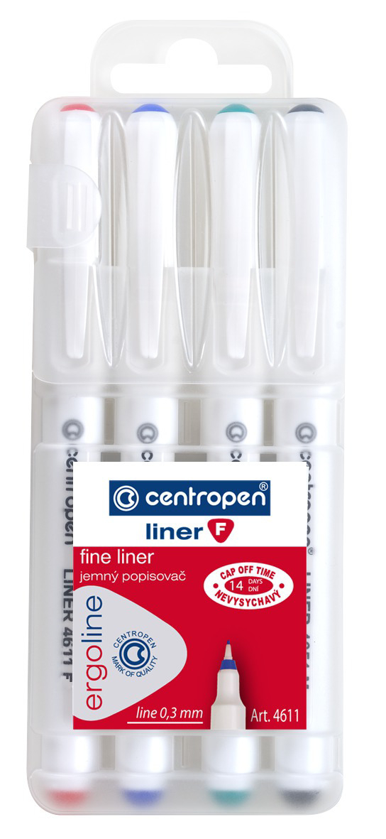 CENTROPEN Popisovač FINE liner 4611/4 (10sad/bal)