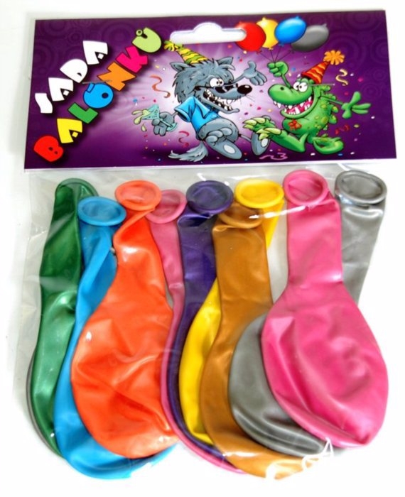 Různobarevné balónky metalíz (10sada/bal, 50sada/krt)