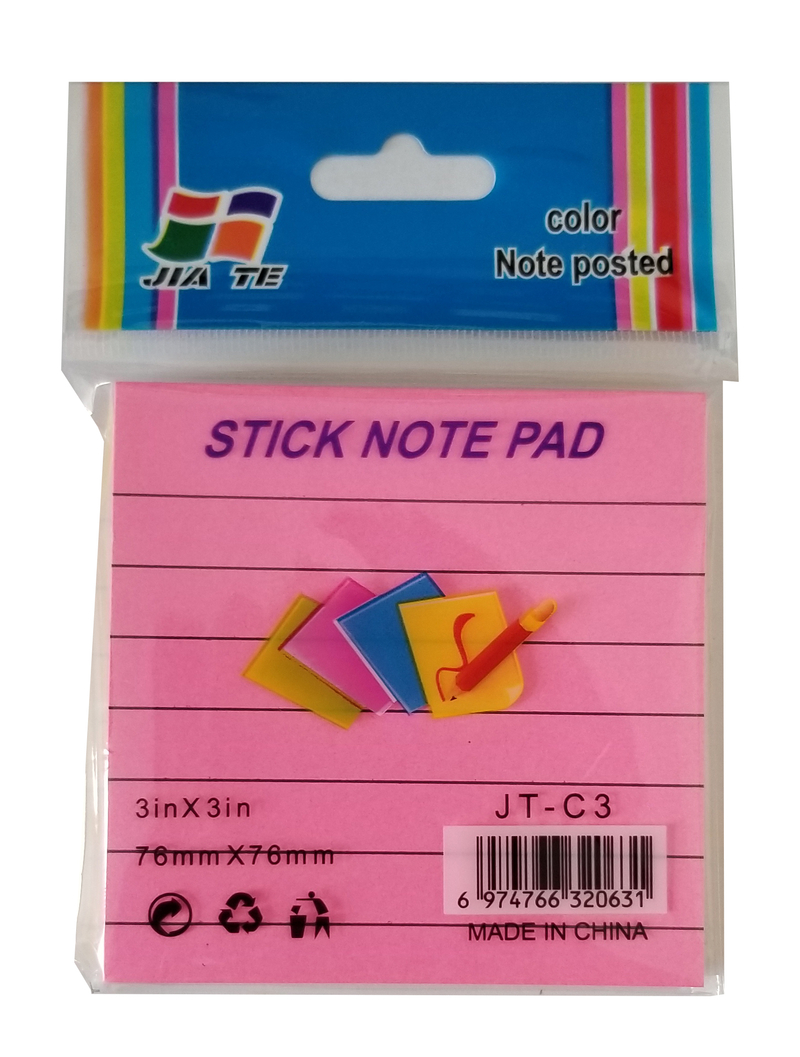 Lepící poznámkový blok barevný 76x76mm (12sad/bal,50bal/krt)