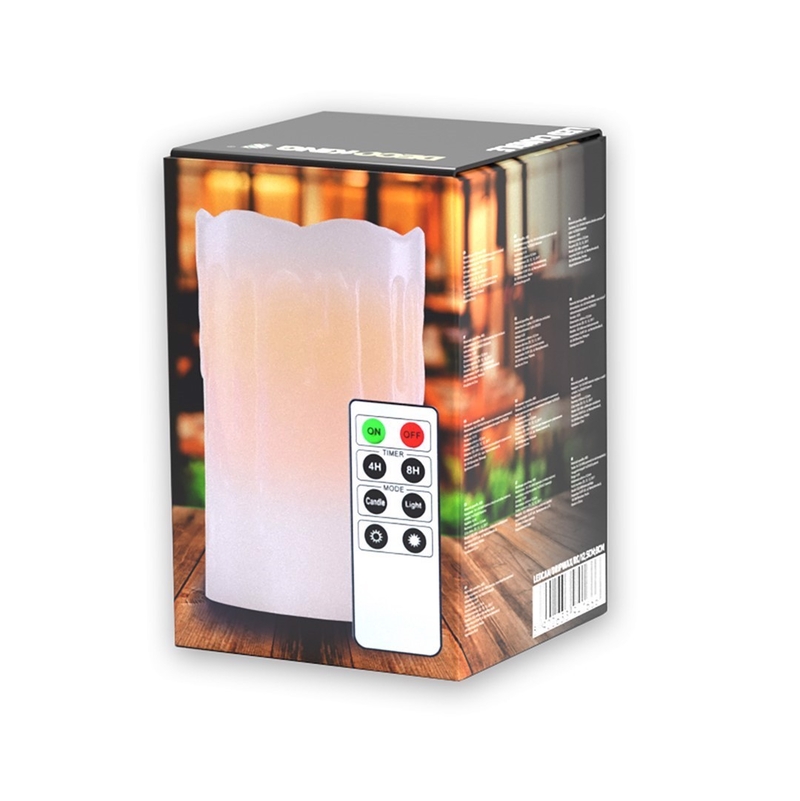DecoKing LED svíčka OLD COLLECTIONS 12,5x8cm 3xAAA s dálkovým ovladačem