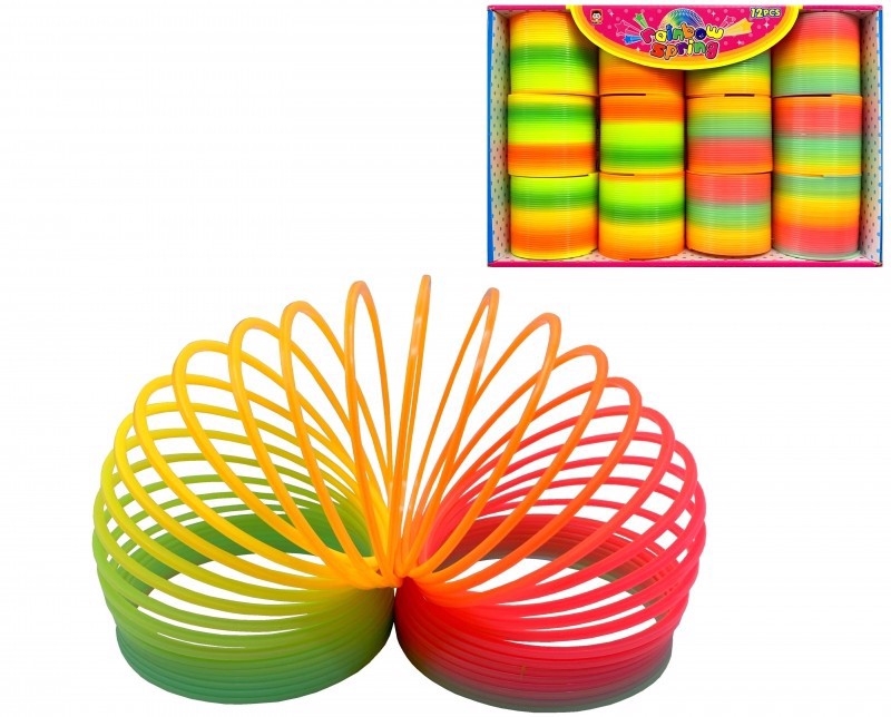 Magická pružina-duhová 7cm (12ks/bal) 180/krt