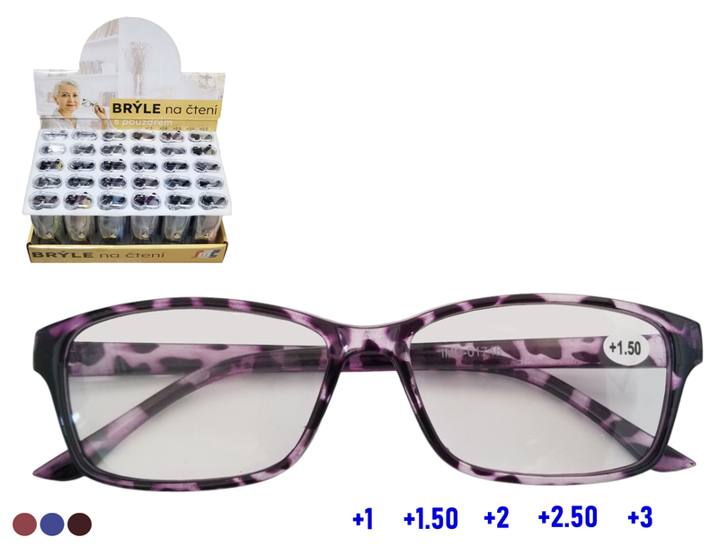 Brýle na čtení s pouzdrem - Panther (20ks/bal, 500ks/krt)