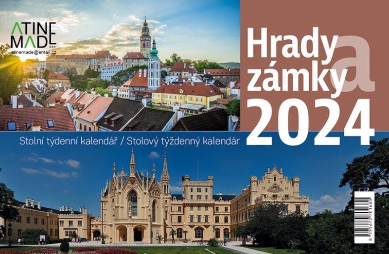 Stolní kalendář 2024 220x170mm - Hrady zámky (10ks/bal)