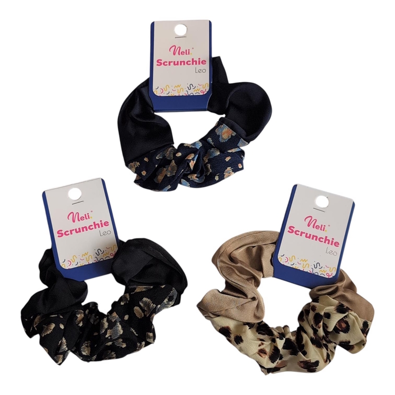 Saténová gumička do vlasů Leo Scrunchie (12ks/bal, 600/krt)