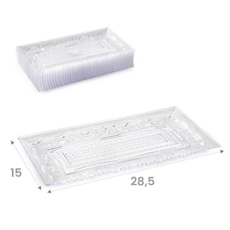 Plastic Forte Skleněný podnos 15x28,5CM PRŮHLEDNÝ (12ks/krt)