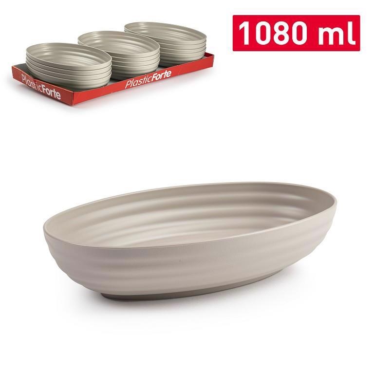 Plastic Forte Oválný podnos classic TAUPE F18 (12ks/bal)