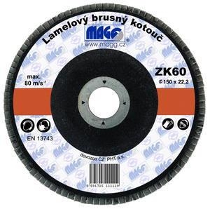 Lamelový brusný kotouč 150*22,2mm MAGG (5ks/bal 100/krt)