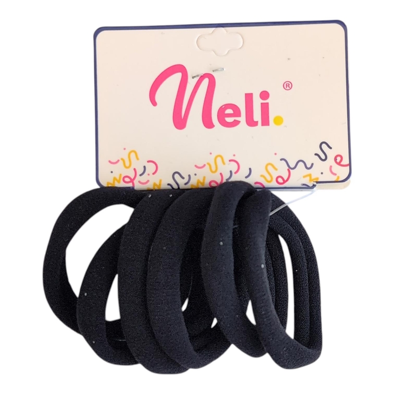 Neli Gumičky do vlasů - černé 4cm 6ks (12sad/bal,600/krt)