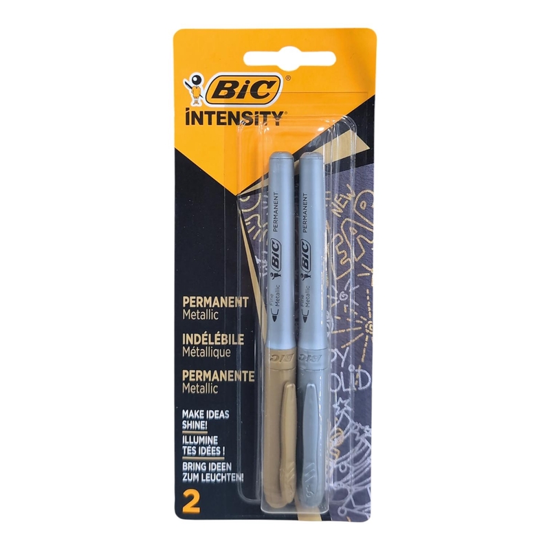 BIC Sada permanentní popisovače (zlatý a stříbrný) 2ks