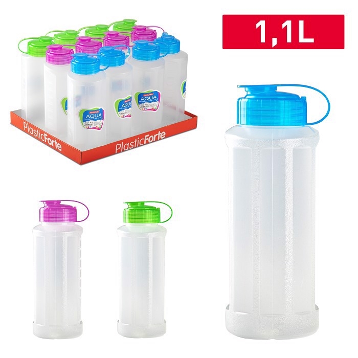 Plastic Forte Plastová láhev na vodu 1,1L průhledná (12ks/bal)