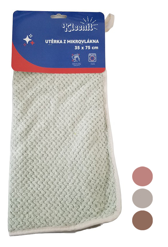 Kleenit utěrka z mikrovlákna - jednobarevné 35x75cm, 280gr/m2 (12ks/bal, 144ks/krt)