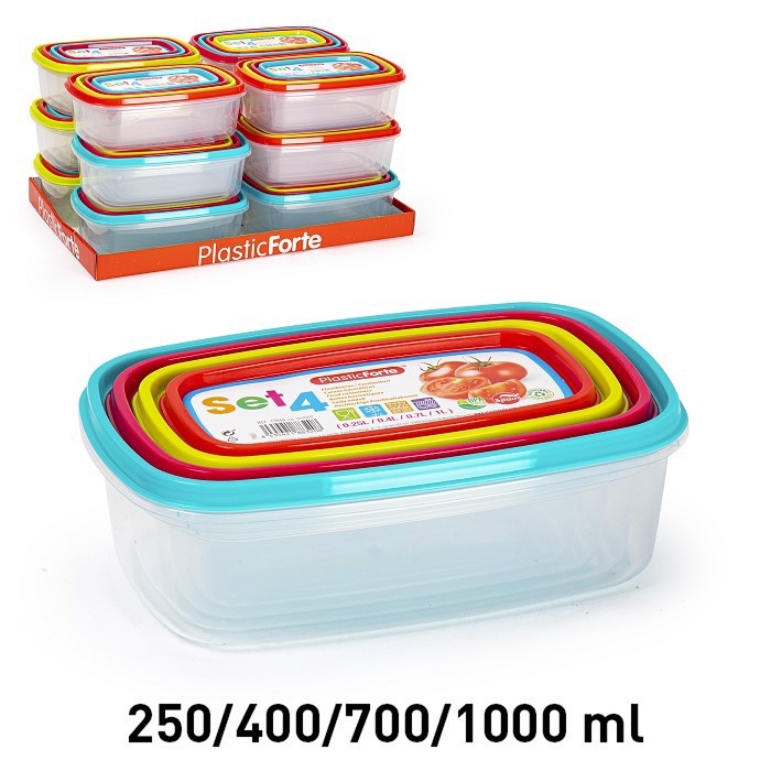 Plastic Forte Dóza plast set 250/400/700/1000ml (12ks/bal)