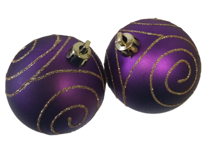 Dekorace vánoční - koule fialová 2ks