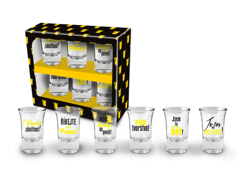 SADA SKLENIC NA PANÁKY-CHLAPSKÁ ZÁLEŽITOST!, 6X35