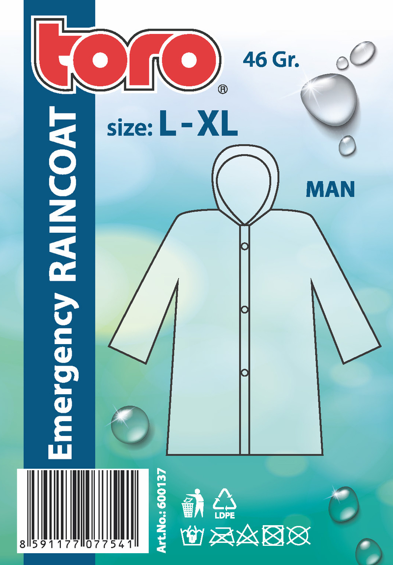 Pláštěnka pro muže velikost : L-XL (200ks/krt)