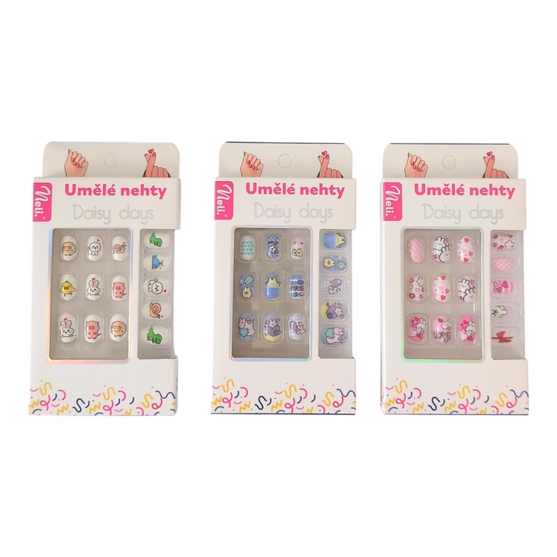 Neli Umělé nehty dětské 24ks Paw pets (12/bal,1200/krt)