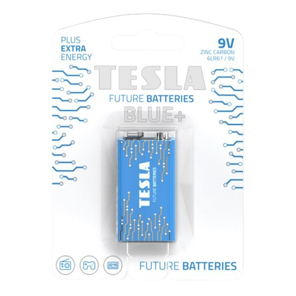TESLA BATTERIES 9V BLUE+ ( 6F22 / BLISTER FOIL 1 PC )