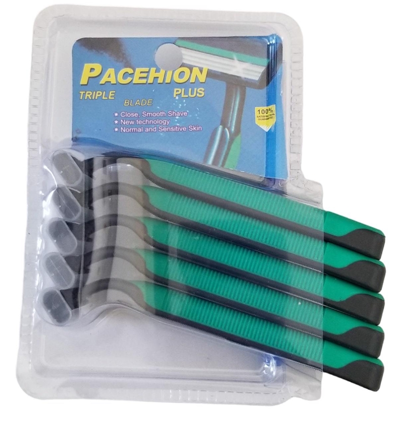 Pánské žiletky 5ks 3 břity zelený (144set/krt)