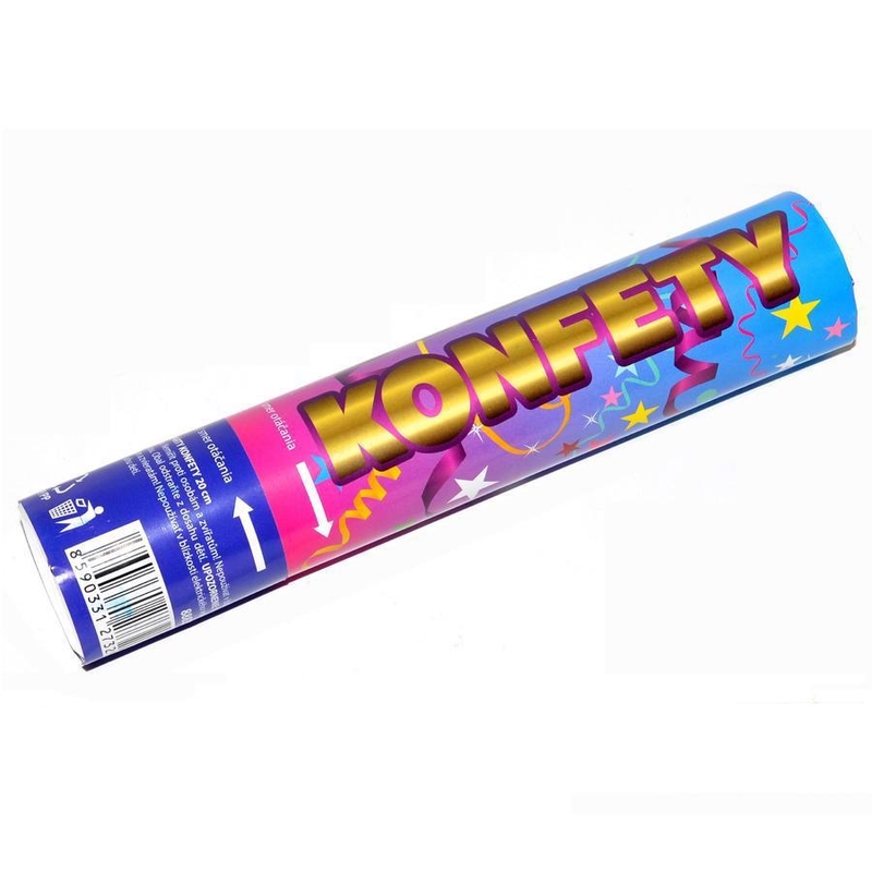 Párty konfety vystřelovací 20 cm (100ks/krt)