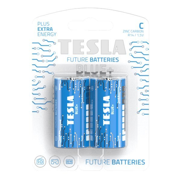 TESLA BATTERIES C BLUE+ ( R14 / BLISTER FOIL 2 PCS)