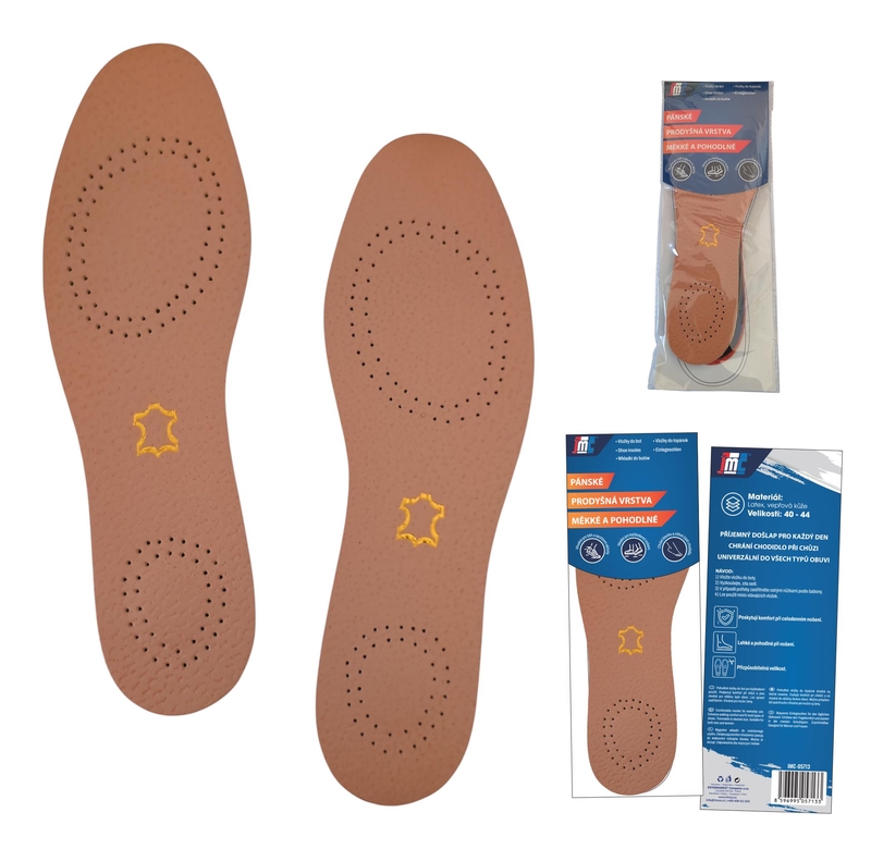 Vložky do bot - kožené Extra pružné
(12/bal,240/krt)