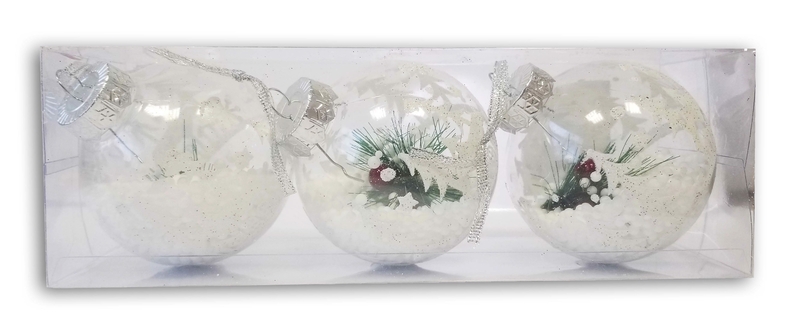 Vánoční dekorace - koule 8cm - 3ks (120sad/krt)
