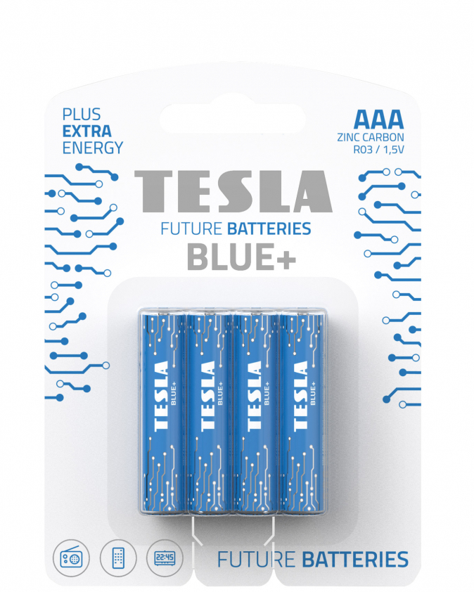 TESLA BATTERIES AAA BLUE+ ( R03 / BLISTER FOIL 4 PCS)