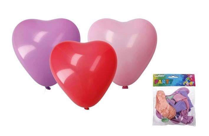 Balónek nafukovací - sada 10 ks srdce, pastelové barvy (20set/bal) 500/krt