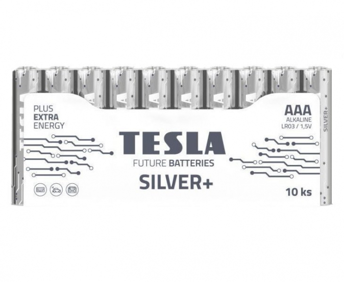 TESLA BATTERIES AAA SILVER+ 10 MULTIPACK ( LR03 / SHRINK 10 PCS )