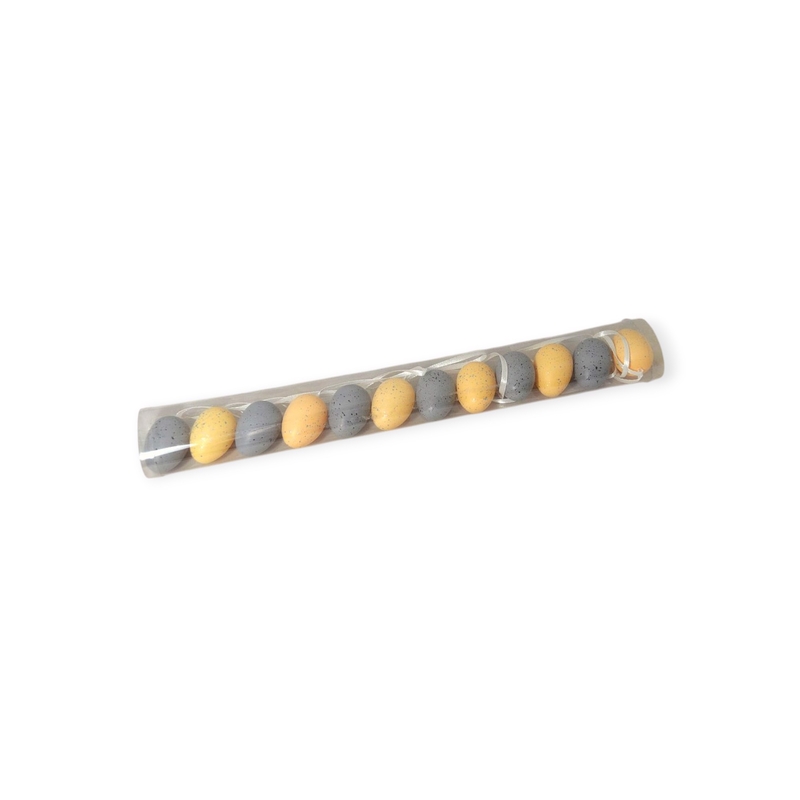 Vejce plast tuba 4cm/12ks hnědá+šedá