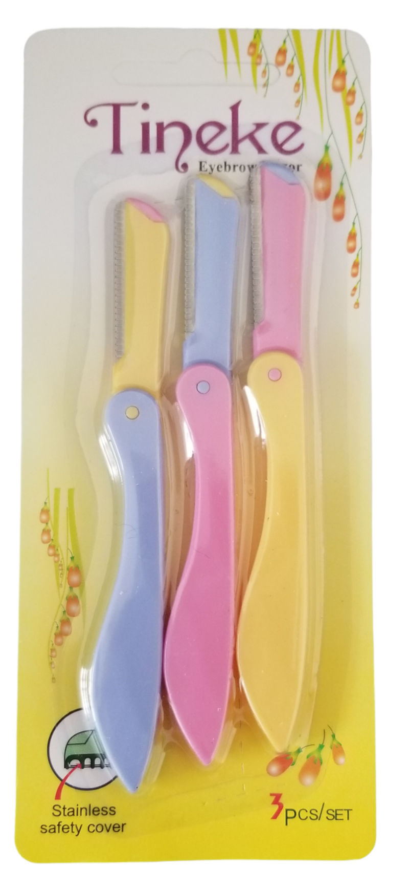 Břitva na obočí 3ks 12cm (12set/bal, 240set/krt)