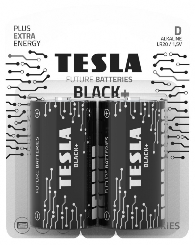 TESLA BATTERIES D BLACK+ ( LR20 / BLISTER FOIL 2 PCS )
