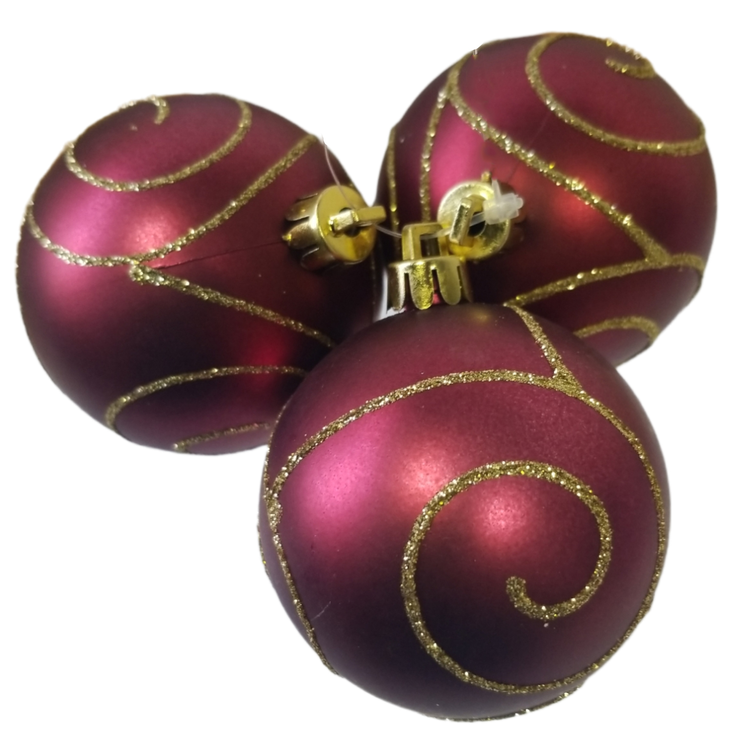 Dekorace vánoční - koule rudá 3ks