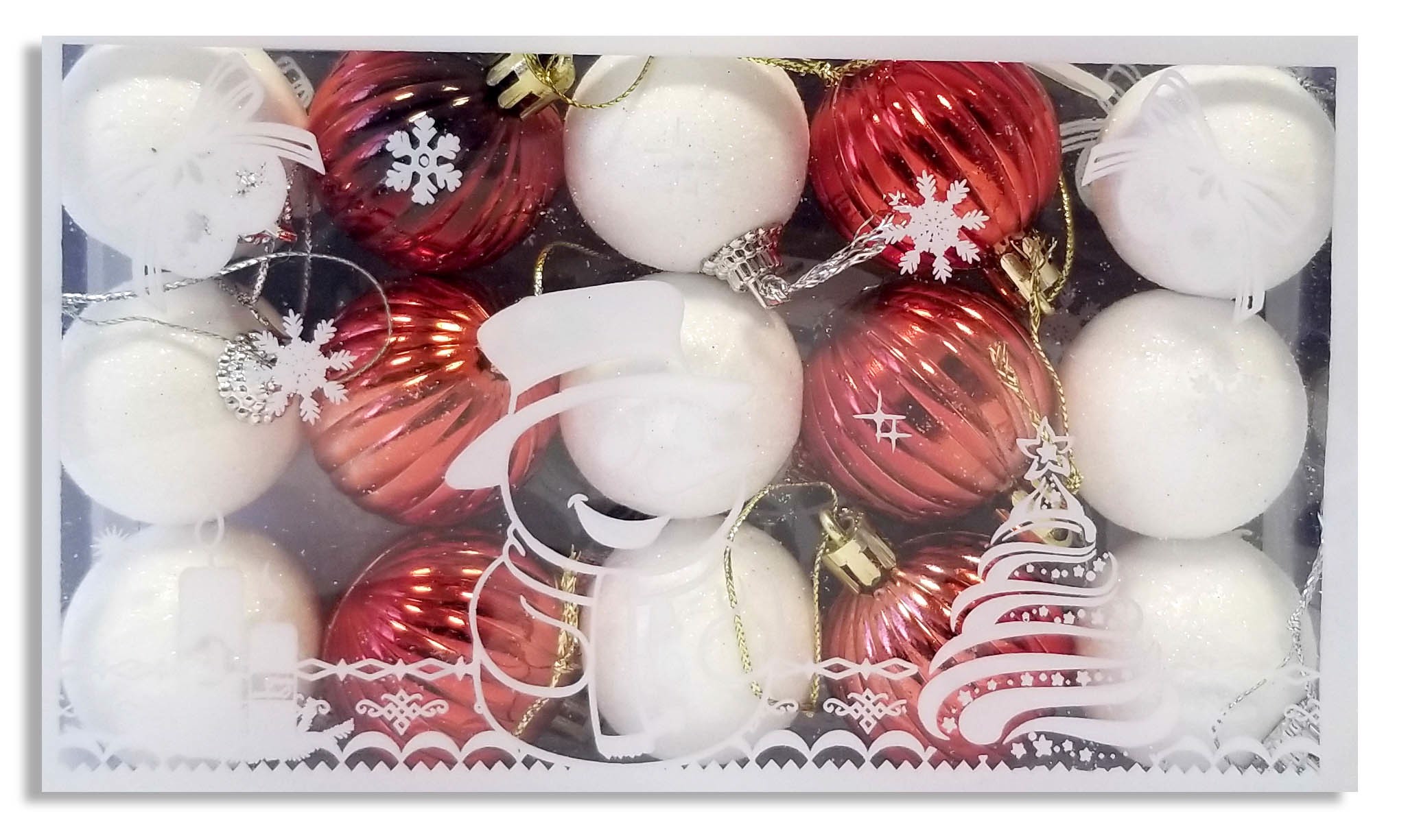 Vánoční dekorace - koule 4cm - 15ks (150 sad/krt)
