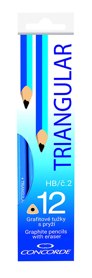 Grafitové tužky CONCORDE trojhran,pryž č.2/HB,(12sad/bal)