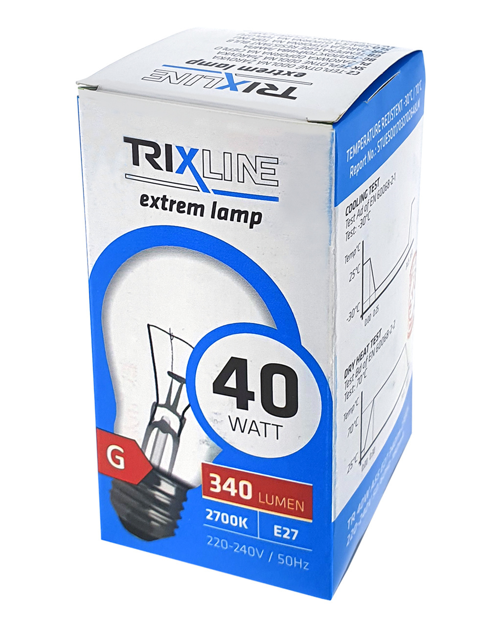 Žárovka Trixline 40W, A55, E27, 2700K (10ks/bal)