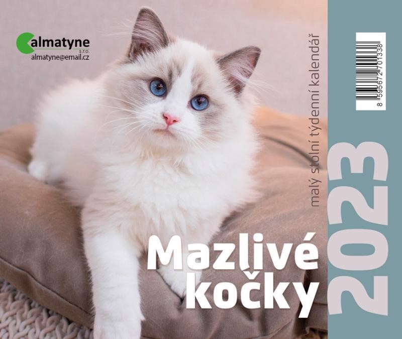 Malý stolní kalendář 2023 - Mazlivé kočky (10ks/bal)
