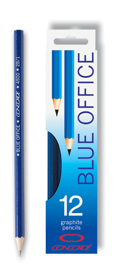 Grafitové tužky CONCORDE Blue Office č.1/2B, (12sad/bal)